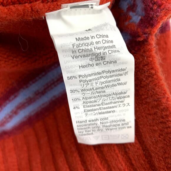 J.Crew Fuzzy Striped Knit Pullover Sweater Womens Size M Red Orange Blue NEW - Picture 7 of 7